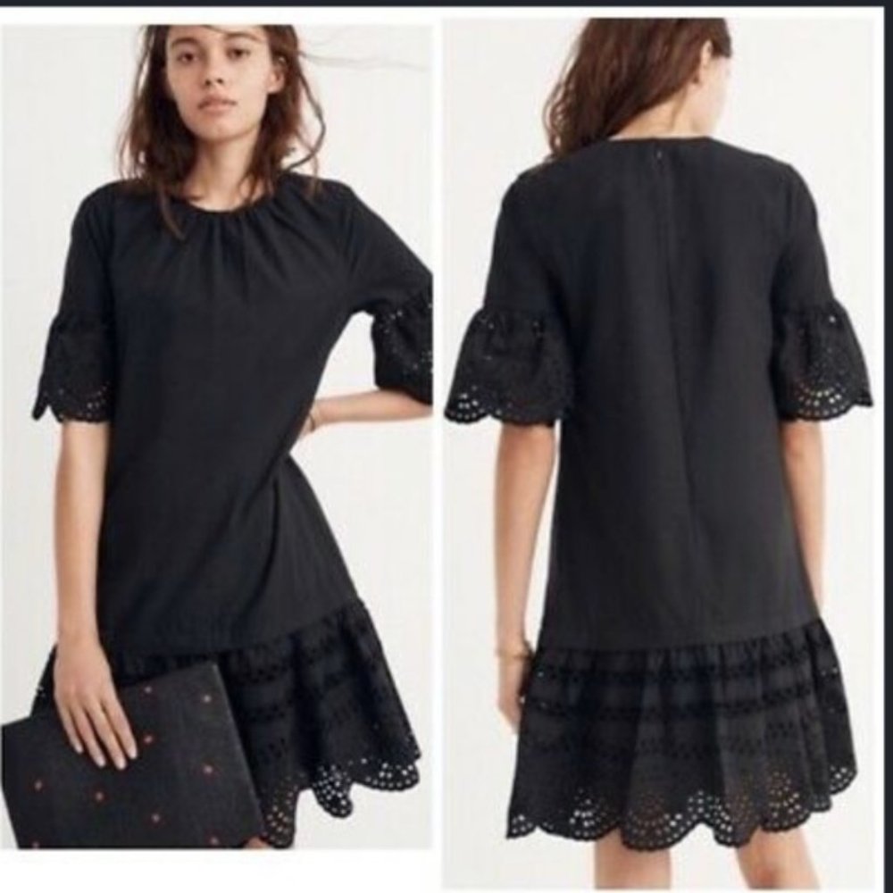 NEW Madewell Eyelet Drop Waist Dress XXS